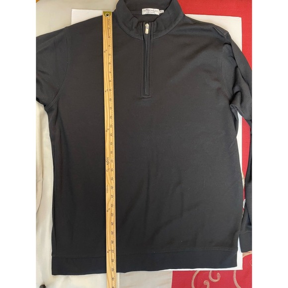 Peter Millar Golf Pullover Mens XL Black Crown Comfort Quarter Zip Fox Networks - Picture 9 of 10